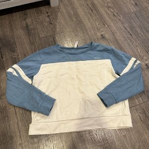 RVCA Women’s Long Sleeve Blue and White Striped Pullover Sweater -M